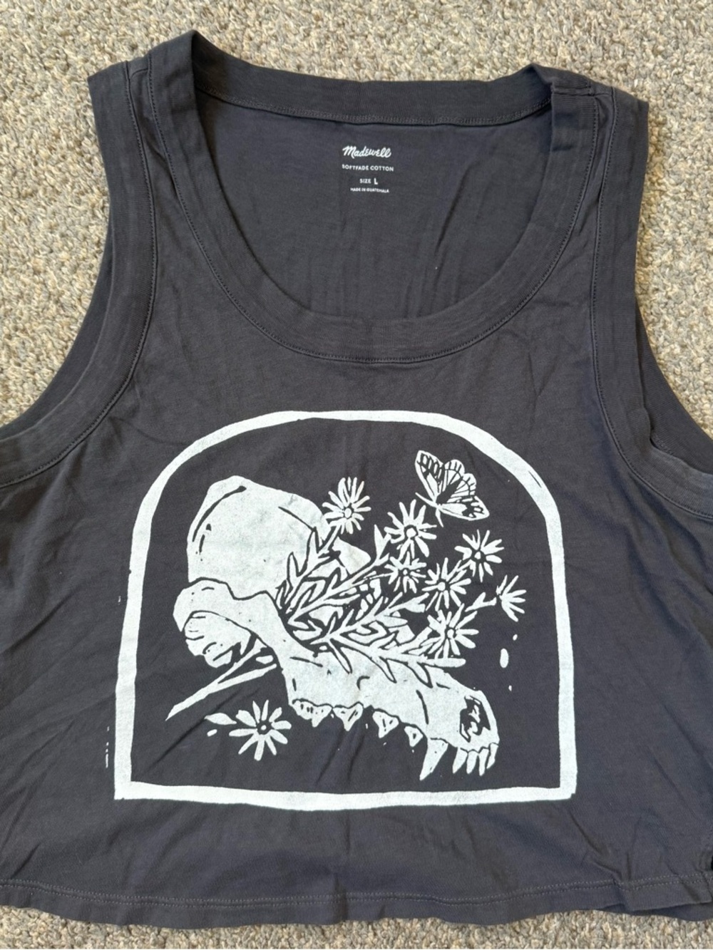 Madewell Black Graphic Scoop Neck Tank